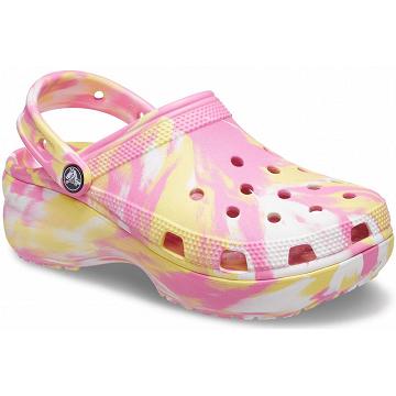 Zuecos Crocs Women's Classic Plataforma Marbled Mujer Rosas | Mexico 0115AHKP